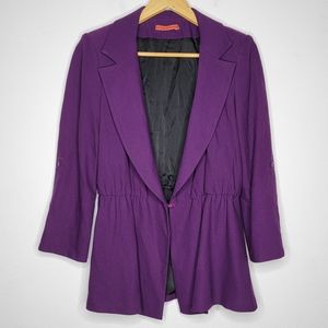 Alice + Olivia Small Solid Purple Collared Women's Blazer Jacket